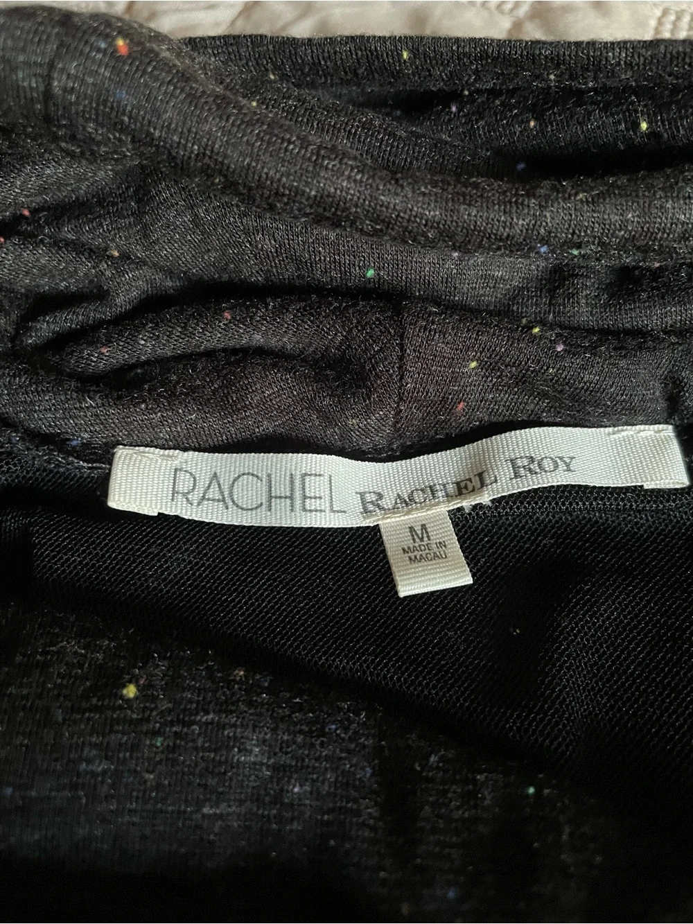 RACHEL Rachel Roy Black Sparkle Cowl-Neck Long Sleeve Dress